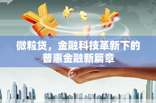 回民微粒贷，金融科技革新下的普惠金融新篇章