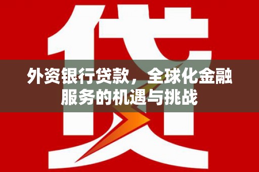 回民外资银行贷款，全球化金融服务的机遇与挑战